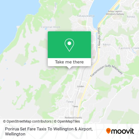 Porirua Set Fare Taxis To Wellington & Airport map