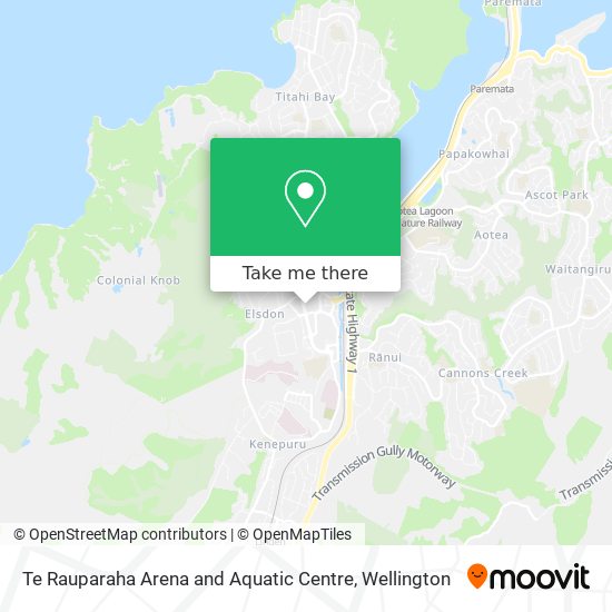 Te Rauparaha Arena and Aquatic Centre map