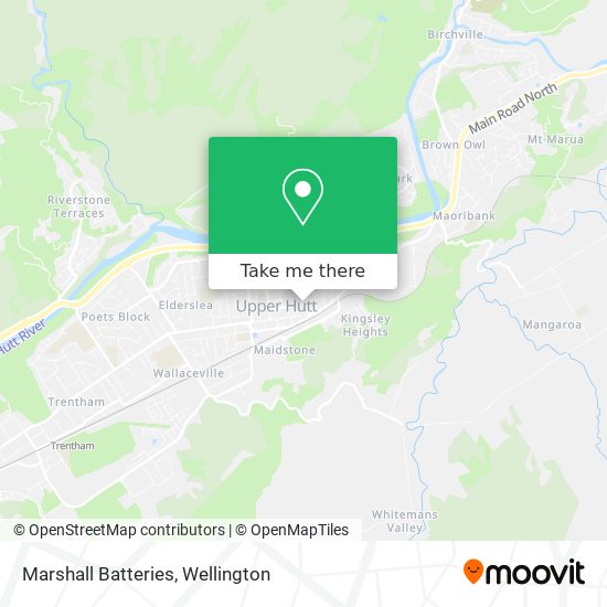 How to get to Marshall Batteries in Upper Hutt Central by Train or Bus?