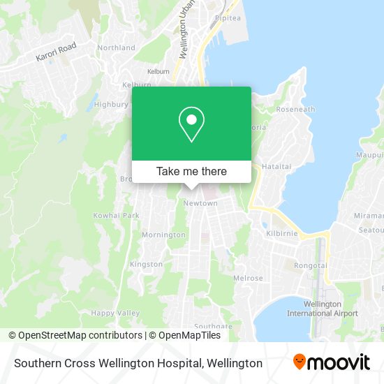 Southern Cross Wellington Hospital map