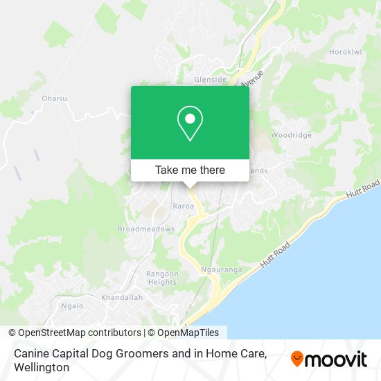 Canine Capital Dog Groomers and in Home Care map