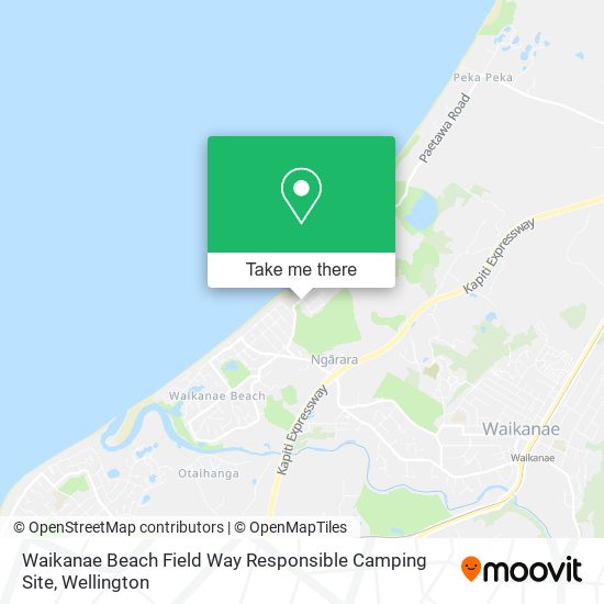 Waikanae Beach Field Way Responsible Camping Site map