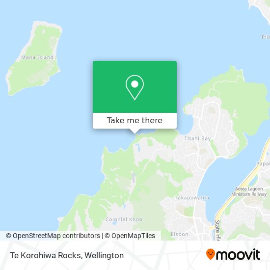 Te Korohiwa Rocks map