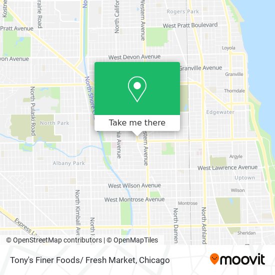 Tony's Finer Foods/ Fresh Market map