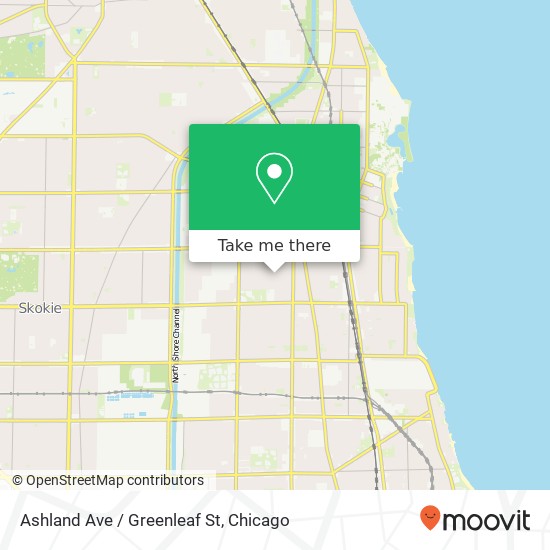 Ashland Ave / Greenleaf St map