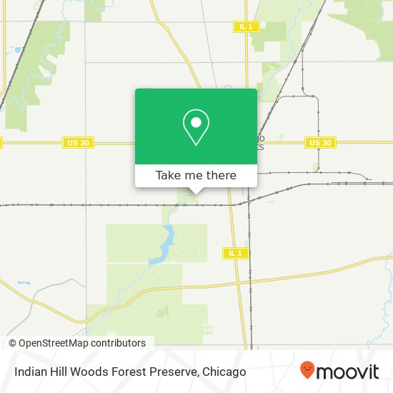 Indian Hill Woods Forest Preserve map