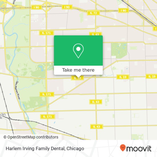 Harlem Irving Family Dental map