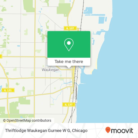 Mapa de Thriftlodge Waukegan Gurnee W G