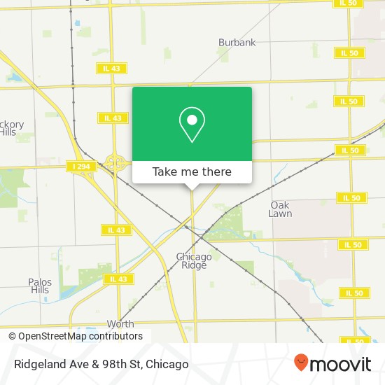 Ridgeland Ave & 98th St map