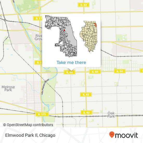 Elmwood Park Il map