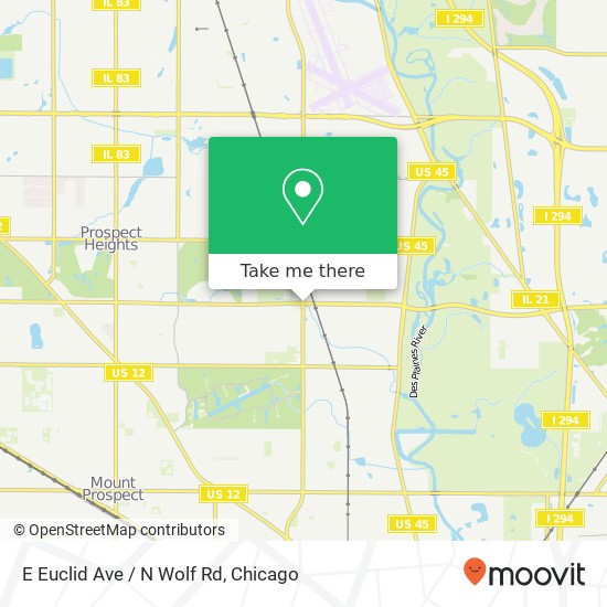 Mapa de E Euclid Ave / N Wolf Rd