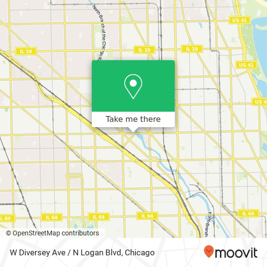 W Diversey Ave / N Logan Blvd map