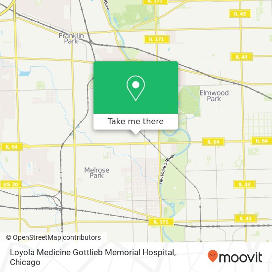 Loyola Medicine Gottlieb Memorial Hospital map