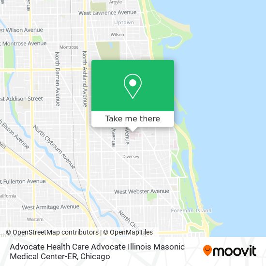 Mapa de Advocate Health Care Advocate Illinois Masonic Medical Center-ER