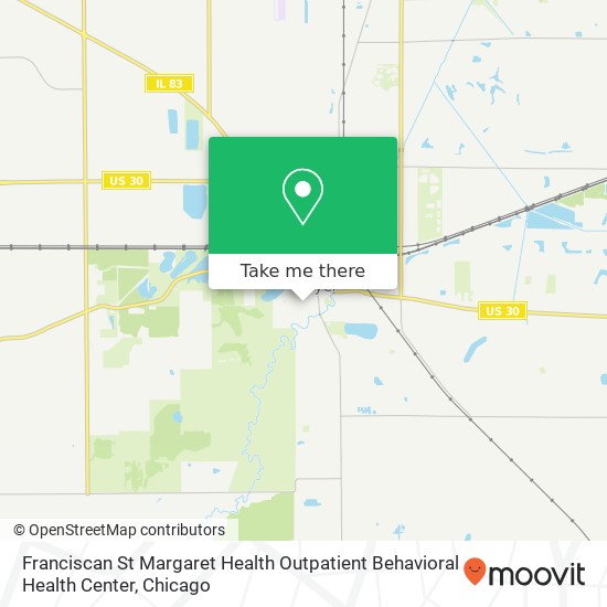 Franciscan St Margaret Health Outpatient Behavioral Health Center map