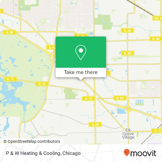 P & W Heating & Cooling map