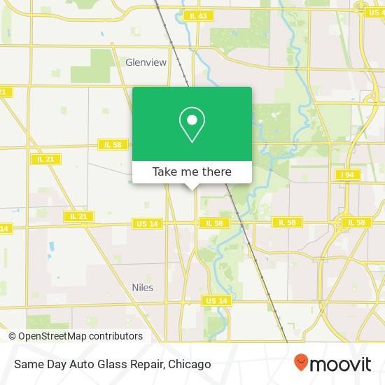 Same Day Auto Glass Repair map