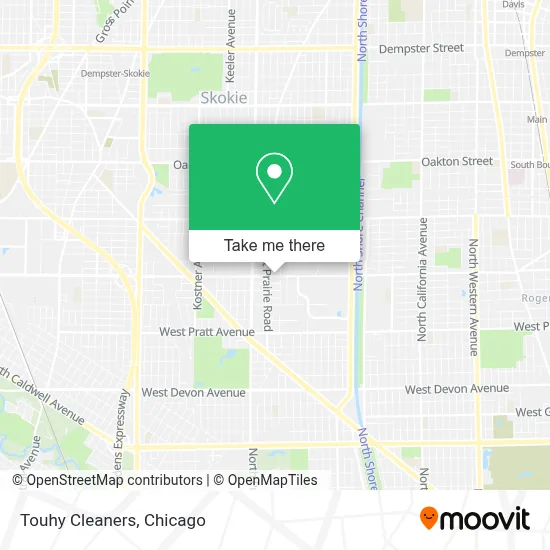Touhy Cleaners map