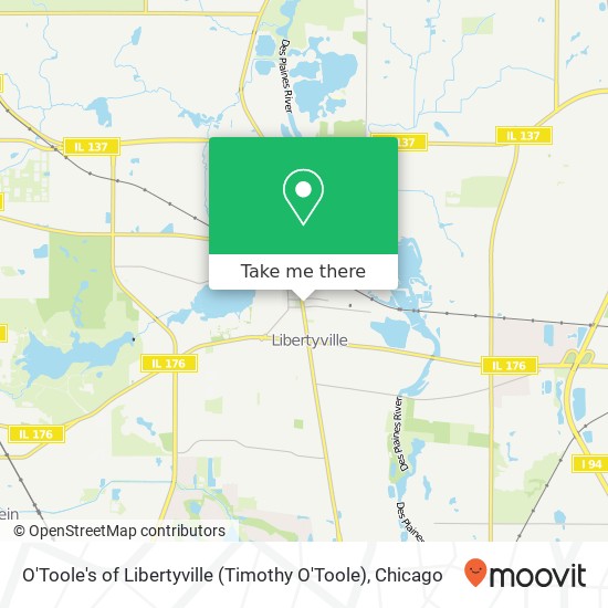 O'Toole's of Libertyville (Timothy O'Toole) map