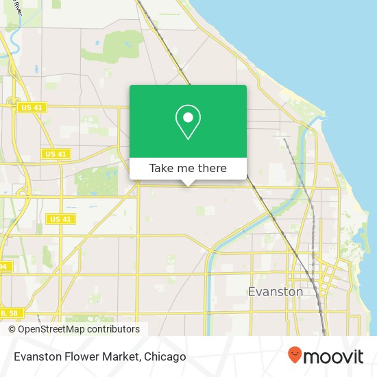 Mapa de Evanston Flower Market
