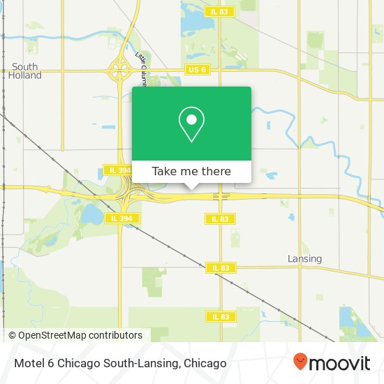 Mapa de Motel 6 Chicago South-Lansing