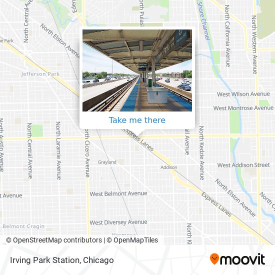 Irving Park Station map