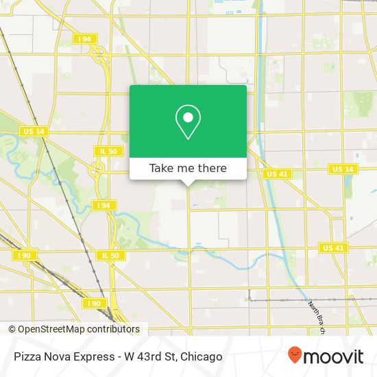Mapa de Pizza Nova Express - W 43rd St
