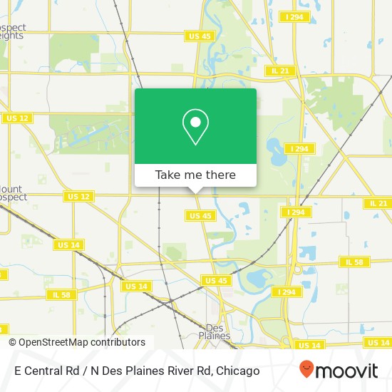 E Central Rd / N Des Plaines River Rd map