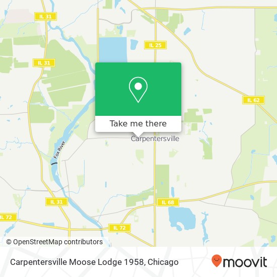 Mapa de Carpentersville Moose Lodge 1958