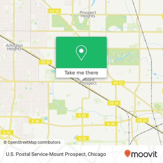 U.S. Postal Service-Mount Prospect map