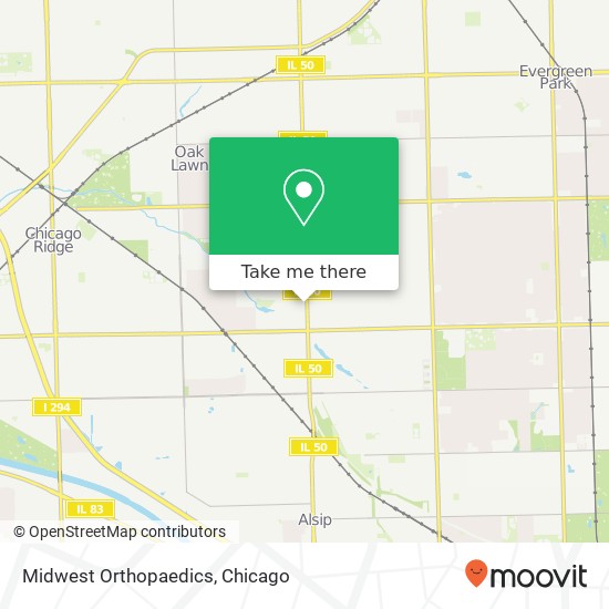 Midwest Orthopaedics map