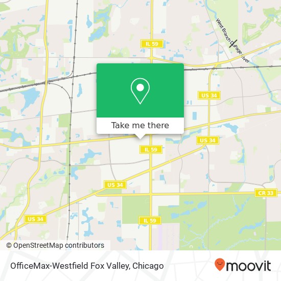 OfficeMax-Westfield Fox Valley map