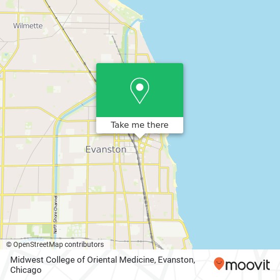 Mapa de Midwest College of Oriental Medicine, Evanston