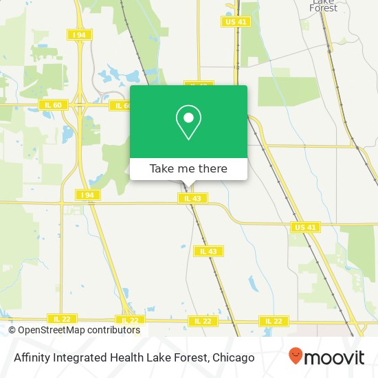 Mapa de Affinity Integrated Health Lake Forest