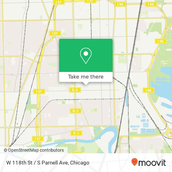 W 118th St / S Parnell Ave map
