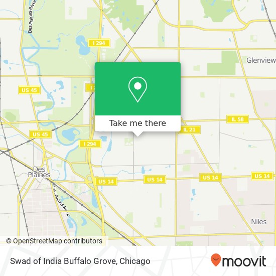 Mapa de Swad of India Buffalo Grove