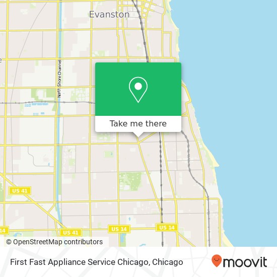 Mapa de First Fast Appliance Service Chicago