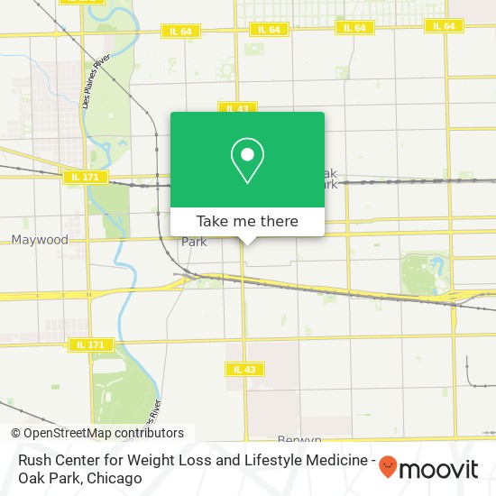 Mapa de Rush Center for Weight Loss and Lifestyle Medicine - Oak Park