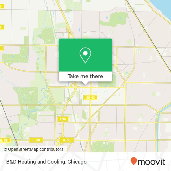 B&D Heating and Cooling map