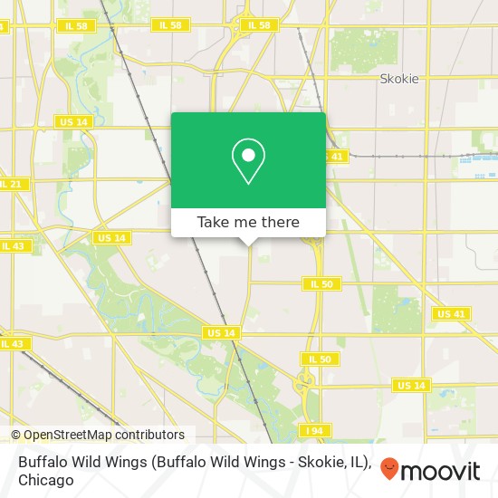 Mapa de Buffalo Wild Wings (Buffalo Wild Wings - Skokie, IL)