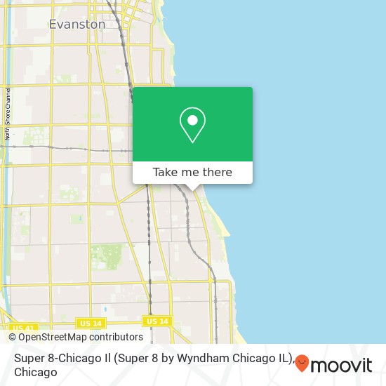 Mapa de Super 8-Chicago Il (Super 8 by Wyndham Chicago IL)