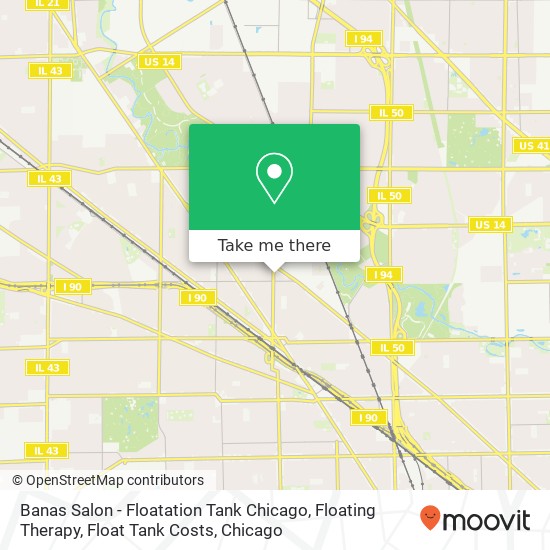 Mapa de Banas Salon - Floatation Tank Chicago, Floating Therapy, Float Tank Costs