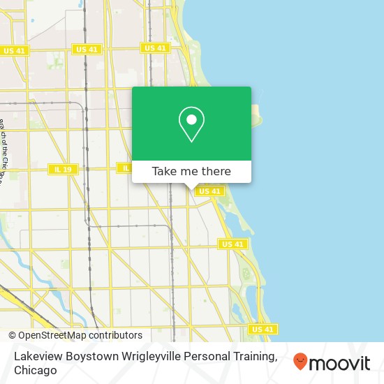 Mapa de Lakeview Boystown Wrigleyville Personal Training