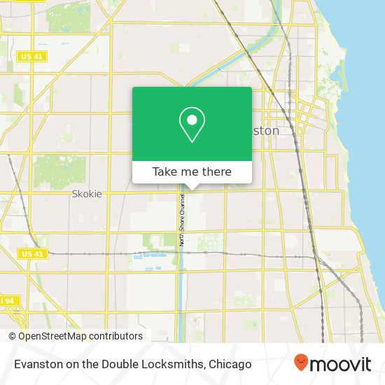 Mapa de Evanston on the Double Locksmiths