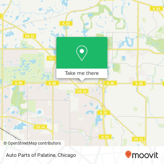 Auto Parts of Palatine map