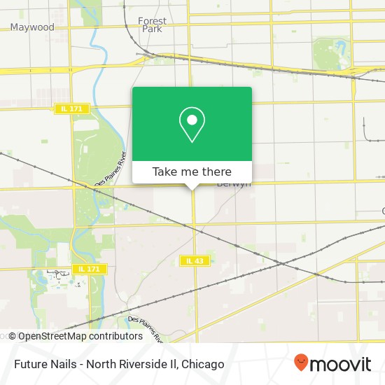Future Nails - North Riverside Il map