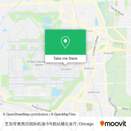 Mapa de 芝加哥奥黑尔国际机场-5号航站楼出发厅