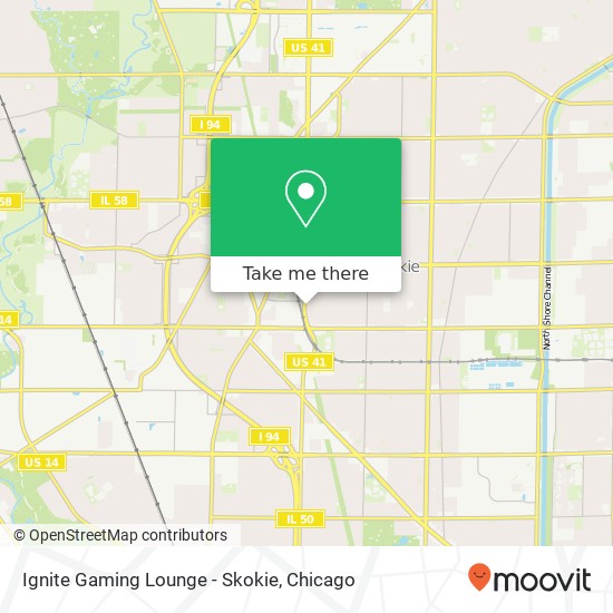 Mapa de Ignite Gaming Lounge - Skokie