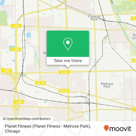 Mapa de Planet Fitness (Planet Fitness - Melrose Park)
