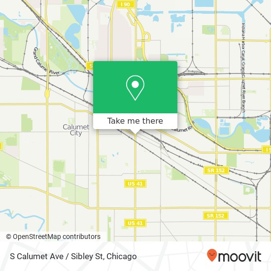 S Calumet Ave / Sibley St map